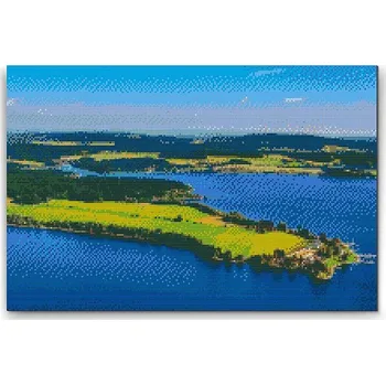 Diamantové malování Painting Queens Diamantové malování Vodní nádrž Lipno 2, 40 × 60 cm, s rámem, hranaté