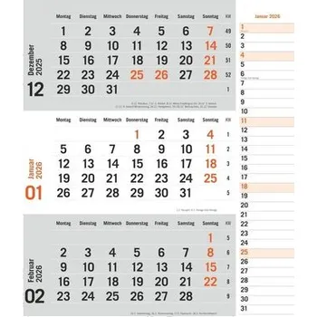times&more 3-Monatsplaner, orange 2026 - Heye