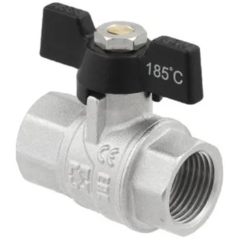 Ventil Kulový ventil BLACK 1/2" FF Motýl PN50 185°C PLNOPRŮTOK DRB1