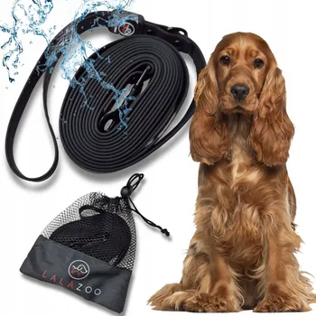 Vodítko pro psa VODÍTKO pro psy, vodítko, PVC treningové vodítko 5M, černé, lalazoo
