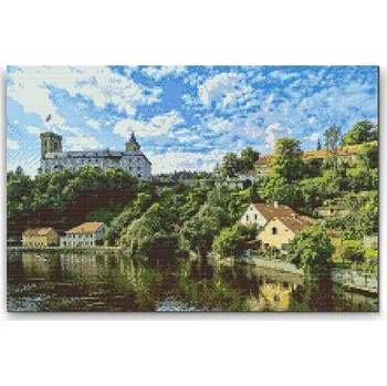 Diamantové malování Painting Queens Diamantové malování Hrad Rožmberk 2, 40 × 60 cm, s rámem, hranaté
