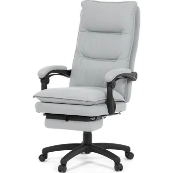 Kancelářská židle ZALRIS s podnožkou, světle šedá látka + vyzvednutí ZDARMA