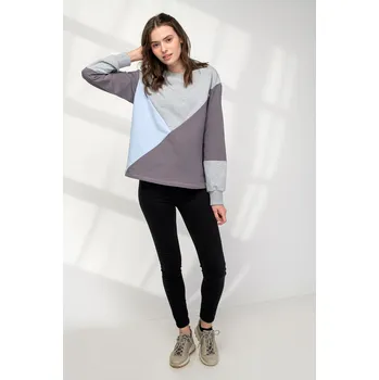 Těhotenská mikina MAMBI Kojicí mikina Iris Colorblock šedá Velikost: M