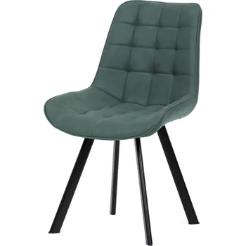 Jídelní židle Jídelní židle ROSNALBEL, zelená látka, černý kov + vyzvednutí ZDARMA