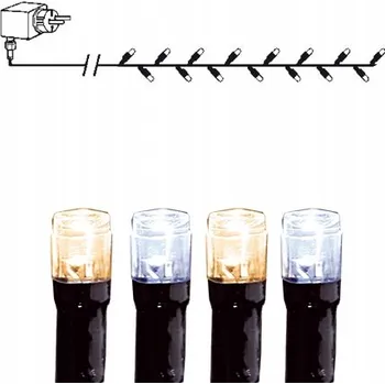 Vánoční dekorace Vánoční osvětlení na stromeček LED 80 diod 8m bílá teplá - studená