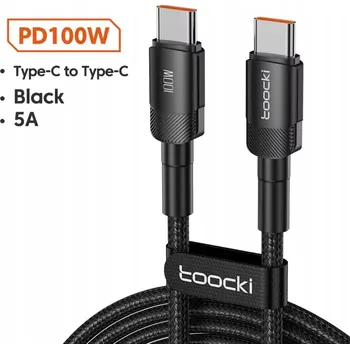 Datový kabel Kabel Toocki USB-C - USB-C 3 m černý