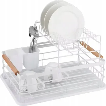 Odkapávač na nádobí ODKAPÁVAČ NA NÁDOBÍ KINGHOFF , BÍLÝ, S ODKAPÁČKEM NA PŘÍBORY