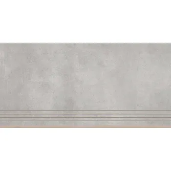 Dlažba Sepia grigio stopnica mat - schodovka rektifikovaná 29,7x59,7 šedá 167065