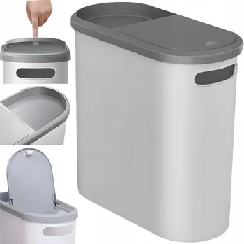 Odpadkový koš KOŠ NA ODPADKY S VÍKEM PUSH TOP DO KUCHYNĚ KOUPELNY KANCELÁŘE 10L S PODSTAVCEM