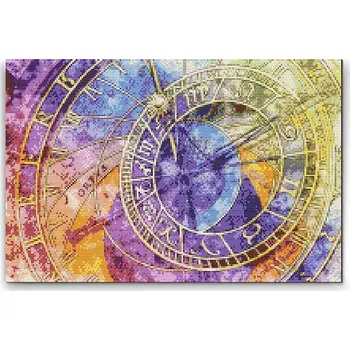 Diamantové malování Painting Queens Diamantové malování Barevný orloj, 80 × 120 cm, s rámem, hranaté