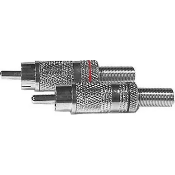 Síťový kabel CINCH konektor kovový s vývodkou,černý proužek