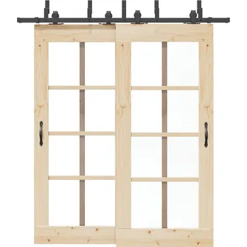 Tesařské kování vidaXL Sada příslušenství pro posuvné dveře 200 cm ocelová černá [3295730]