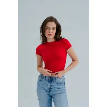 Sportovní tričko na jógu Moonholi TIMELESS - lipstick red m