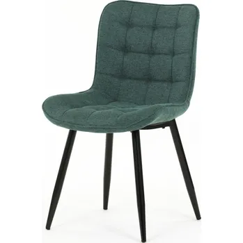 Jídelní židle Jídelní židle QUINZELJOR, zelená látka, černý kov + vyzvednutí ZDARMA
