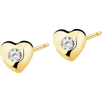 Náušnice Zlaté náušnice se zirkony - srdce - AP541-6041
