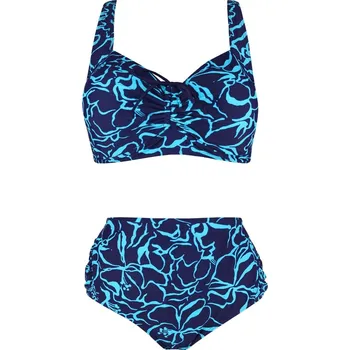 Dámské plavky Salma Boho dvoudílné plavky pro plnoštíhlé S803 5XL tmavě modrá