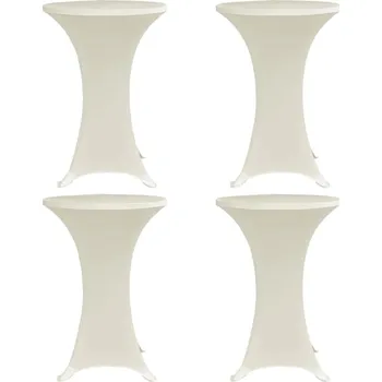 Zahradní stůl vidaXL Marketos Návleky na koktejlový stůl Ø 70 cm krémové strečové 4 ks