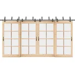 vidaXL Sada příslušenství pro posuvné dveře 427 cm ocelová černá [3295756]