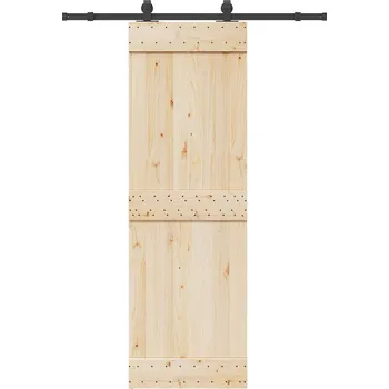 Tesařské kování vidaXL Sada příslušenství pro posuvné dveře 152,5 cm ocelová černá [4009718]