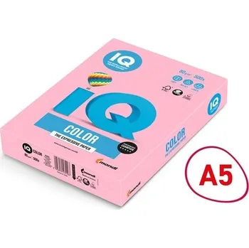 Kancelářský papír Barevný papír IQ Color A5-OPI74, světle růžová, 80 g/m2, 500l.