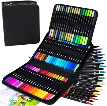 ZdravyNákup Oboustranné akvarelové fixy v pouzdře na zip - 100 ks