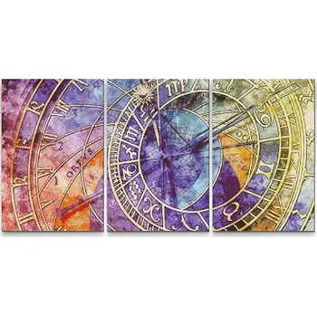 Diamantové malování Painting Queens Diamantové malování Orloj, 3 ks 40 × 60 cm, s rámem, kulaté