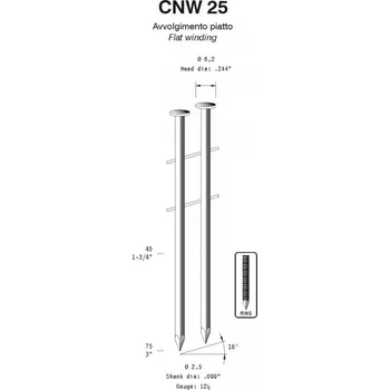 Hřebík Hřebíky s kroužky OMER CNW 25/60 R ZN