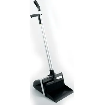 Parní čistič MSV smetáček s lopatkou, s výklopným víkem, na tyči, černý, plast, hliník, 84 cm