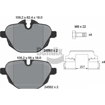 Brzdová destička Sada brzdových destiček, kotoučová brzda BENDIX Braking BPD1069