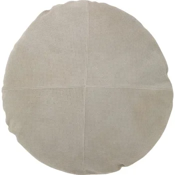 Dekorativní polštářek Šedý kožený kulatý polštář Tasse - Ø 45*8 cm
