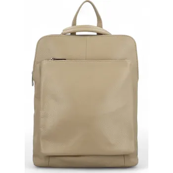Prostorný dámský kožený batoh Delami Jean new, taupe