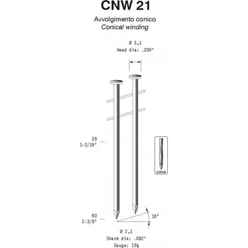 Hřebík Kroucené hřebíky OMER CNW 21/60 ER