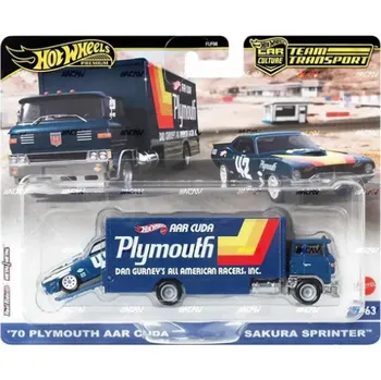 auto na autodráhu Hot Wheels Premium Car Culture 70 Plymouth AAR Cuda a Sakura Sprinter