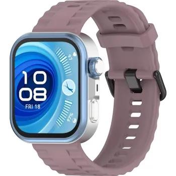 Příslušenství k chytrým hodinkám VSECHNONAMOBIL 111323 RIBBED Silikonový řemínek pro Huawei Watch Fit 4 / Fit 4 Pro PLUM