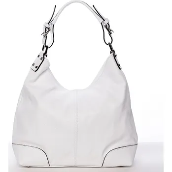 Kožená kabelka do ruky i přes rameno Lucia, bílá