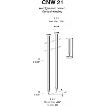 Hřebík Hladké hřebíky OMER CNW 21/60