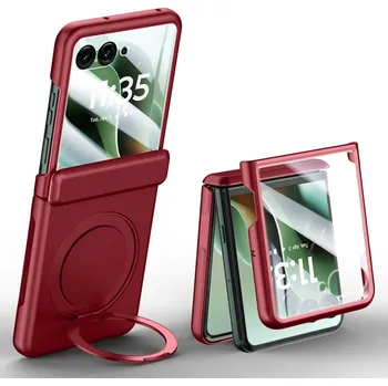 Pouzdro na mobilní telefon VSECHNONAMOBIL 111913 KICKSTAND MAGSAFE Kryt se stojanem pro Motorola Razr 60 Ultra červený