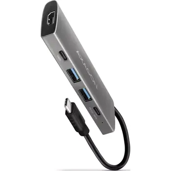 AXAGON HMC-5G21, USB 10Gb/s hub, porty 2x USB-A, 2x USB-C, HDMI 4k/30, PD 60W, kabel USB-C 13cm