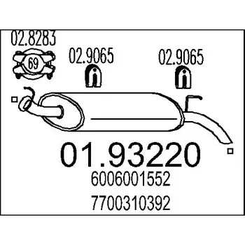Výfukový systém MTS Zadní tlumič výfuku MTS 01.93220