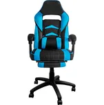 Aga Kancelářská židle Černo - Světle modrá s opěrkou pro nohy