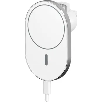X19 magnetický držák do auta do ventilační mřížky s bezdrátovým nabíjením pro iPhone - bílý