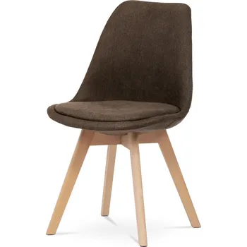 Jídelní židle Jídelní židle WELROSEL, hnědá látka, buk + vyzvednutí ZDARMA