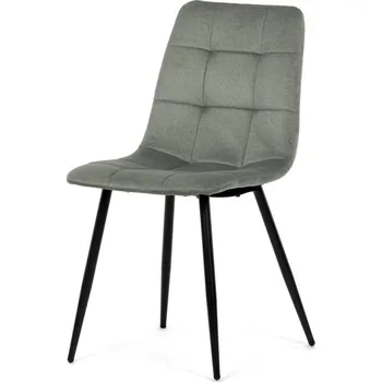 Jídelní židle Jídelní židle DORELYOR, zelená látka, černý kov + vyzvednutí ZDARMA