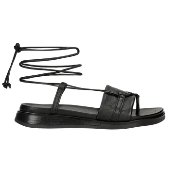 Dámské sandále Černé Ploché Dámské Sandály Se Šněrováním Na Kotníku Wojas 7623381 37