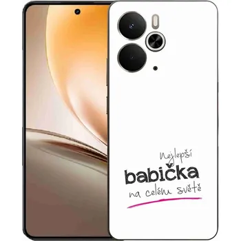 Pouzdro na mobilní telefon Gelový kryt mmCase na Realme 14 5G/14T 5G - nejlepší babička 4 bílé pozadí