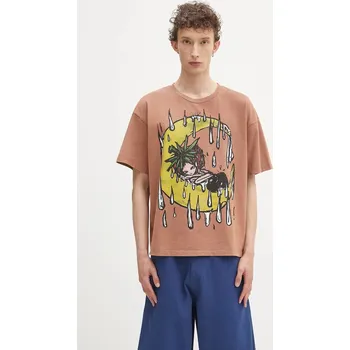 Dámské tričko Bavlněné tričko Sky High Farm Eri, M, hnědá, 88X