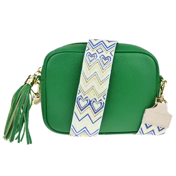 Kabelka NovaKabelka.cz Kožená italská crossbody kabelka Bala Verde s přídavným popruhem IV