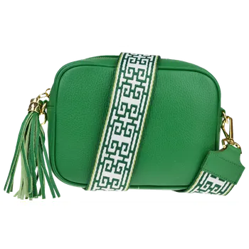 Kabelka NovaKabelka.cz Kožená italská crossbody kabelka Bala Verde s přídavným popruhem III