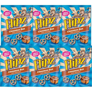 Bonbon Flipz preclíky s polevou s příchutí skořicového šneka 90 g Celé balení 6 ks