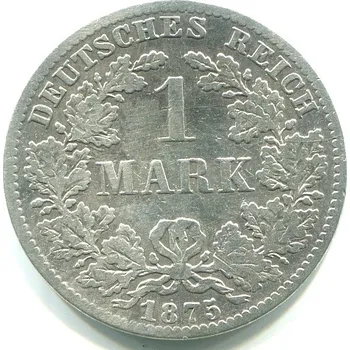 Sběratelství NĚMECKO. 1 Mark 1875/B. Ag.